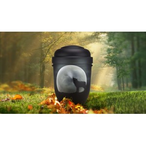 Biodegradable Cremation Ashes Funeral Urn / Casket - HOWLING WOLF MOON